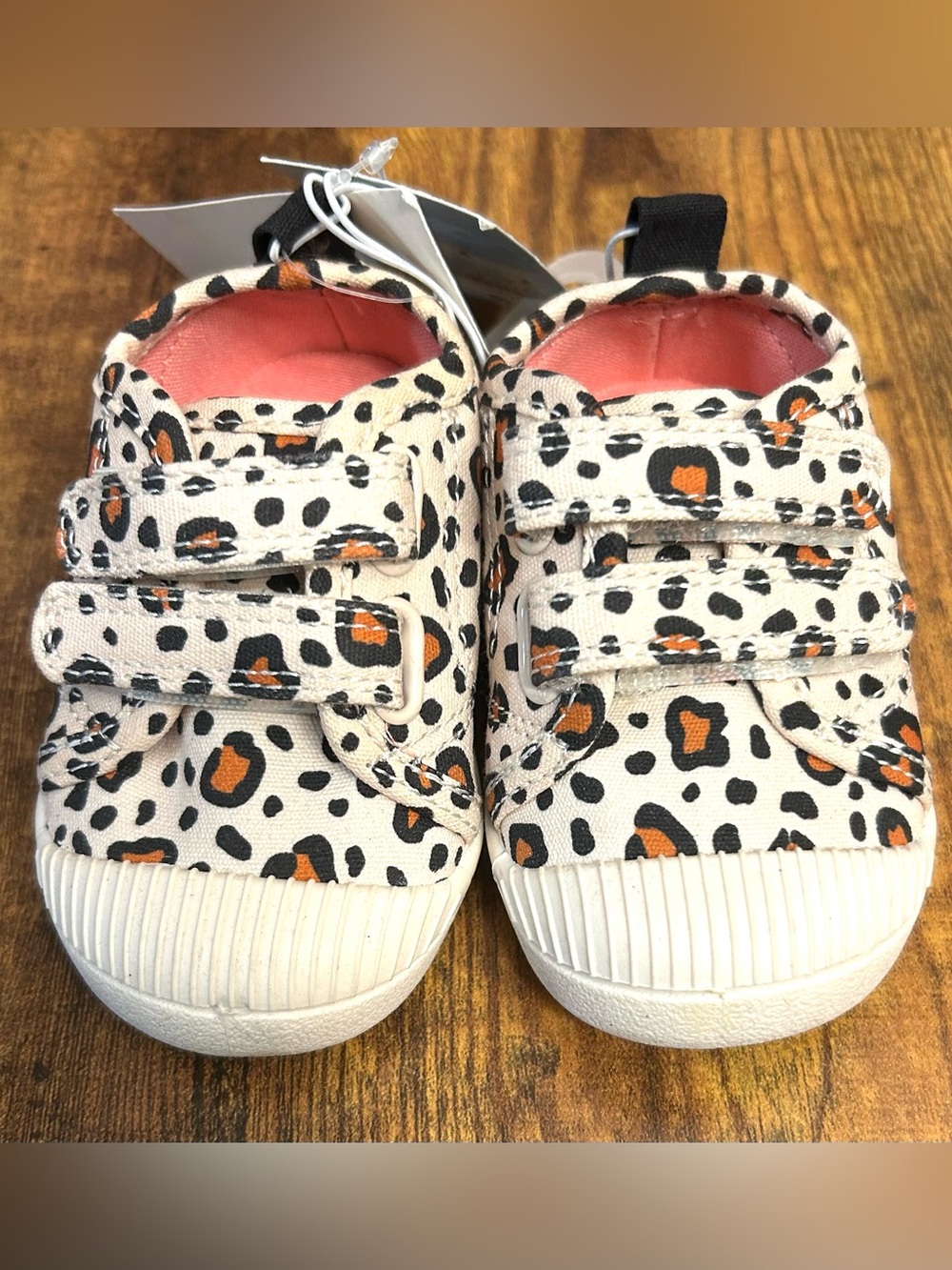 Cat & Jack Girls Canvas Shoes Leopard Velcro fastening NEW Size 4T